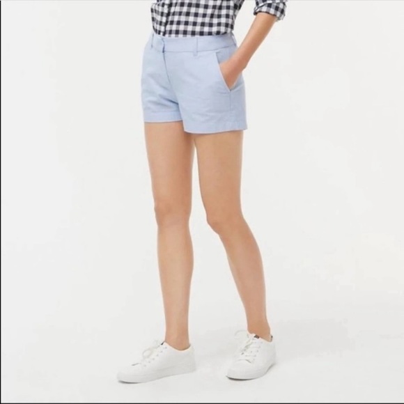 J.Crew pale blue “powdered oxford” short in cotton, NEW NWT Size 10, “City Fit” - Picture 3 of 8